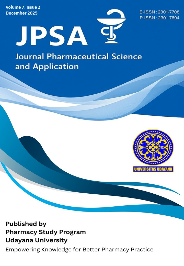 					View Vol. 7 No. 2 (2025): Journal Pharmaceutical Science and Application
				