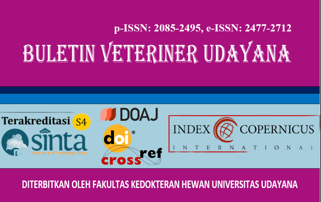					View Bul. Vet. Udayana. June 2025 Vol. 17 No. 3
				
